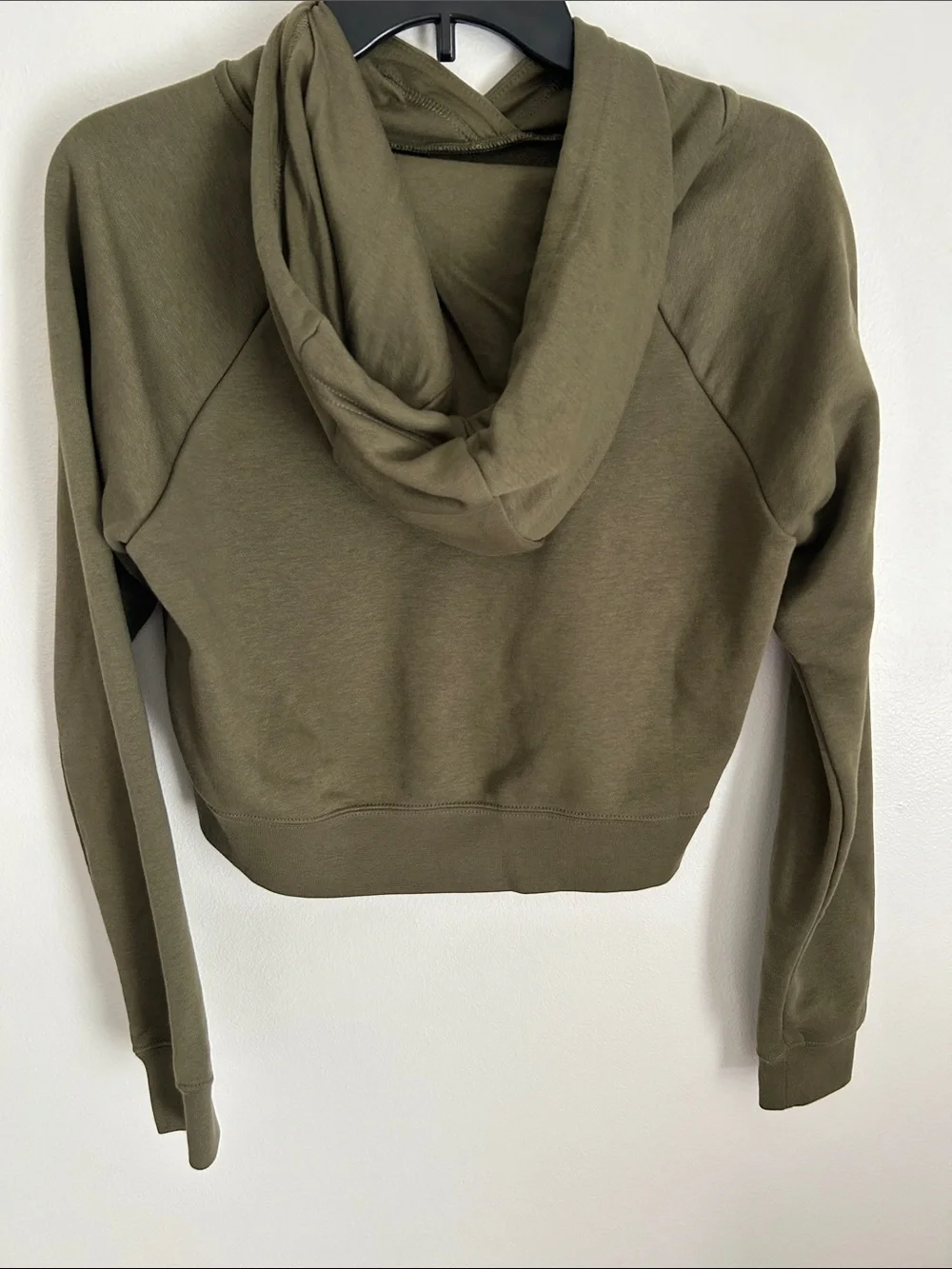 Nike Olive Green Cropped Pullover Hoodie